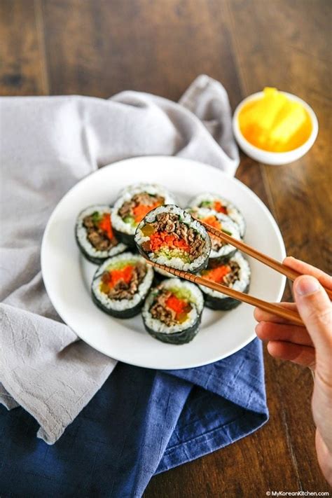 Bulgogi Kimbap Bulgogi Seaweed Rice Rolls My Korean Kitchen