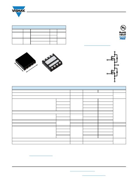 Siz Dt Datasheet Pages Vishay Dual N Channel V D S Mosfet