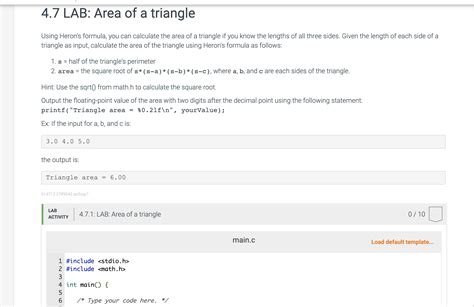 Solved Using Heron S Formula You Can Calculate The