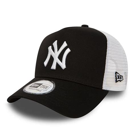 New Era 9forty New York Yankees Clean A Frame Trucker Cap Black White