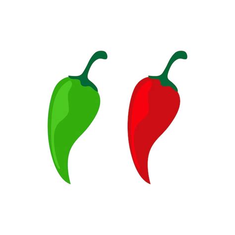 Premium Vector | Green and red chilli vector