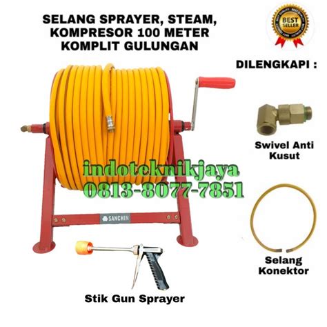 Selang Sprayer 100 Meter Komplit Swevel Dan Gulungan Lazada Indonesia