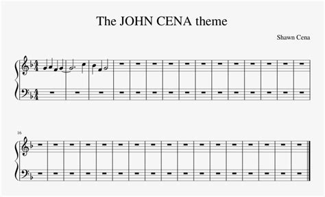 The John Cena Theme Sheet Music Composed By Shawn Cena - Music - 827x1169 PNG Download - PNGkit