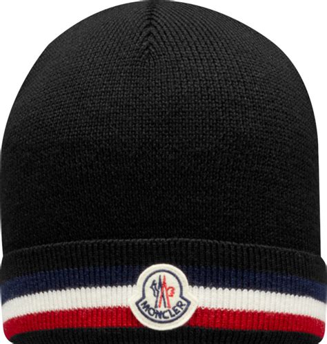 Moncler Black And Tricolor Stripe Beanie Inc Style