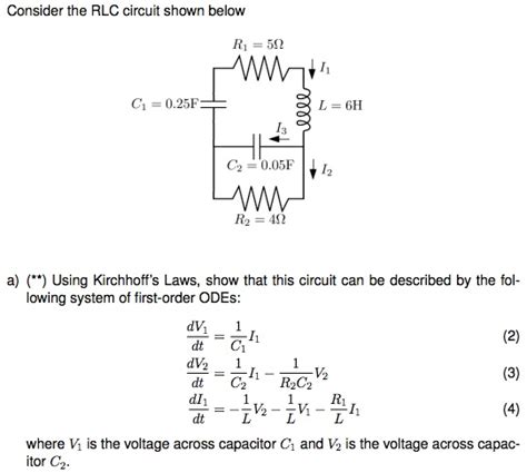 Solved Consider The Rlc Circuit Shown Below Using