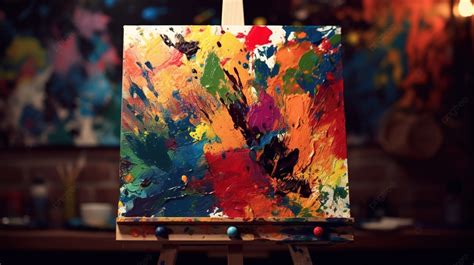 An Easel On An Easel Filled With Colorful Paint Background, Paint By Picture Background Image ...