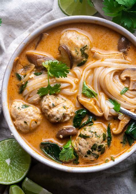 Thai Inspired Chicken Meatball Soup The Endless Meal