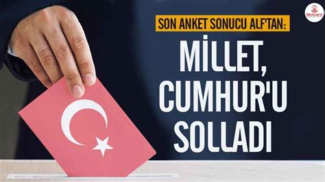 Son Se Im Anketi Sonucu Alf Tan Millet Cumhur U Sollad Son Dakika