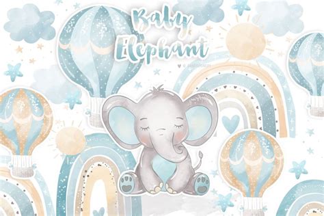 Watercolor Baby Elephant design (2417333)