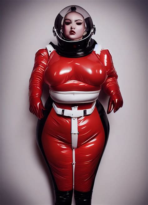 Fat Domina Latex Spacesuit Inflated K Render Midjourney