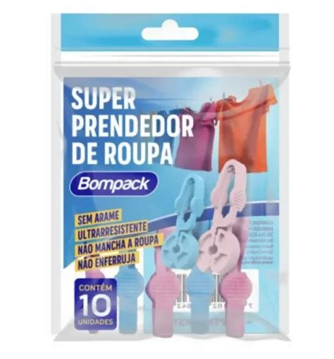 PRENDEDOR DE ROUPA PLÁST SUPER C 10 UN BOMPACK EMBRAST Materiale