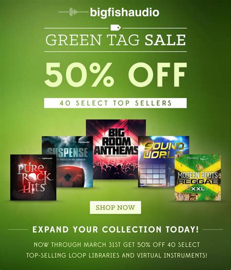 50 Off At Big Fish Audio In Green Tag Sale