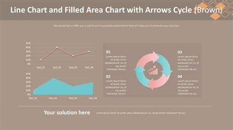 Line Chart And Filled Area Chart With Arrows Cycle Brown