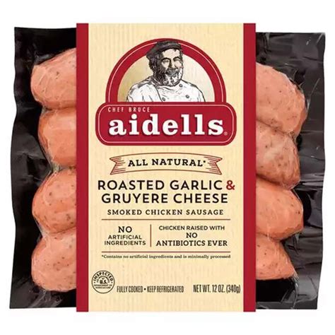 Aidells Chicken Sausage Roasted Garlic Gruyere Foodland