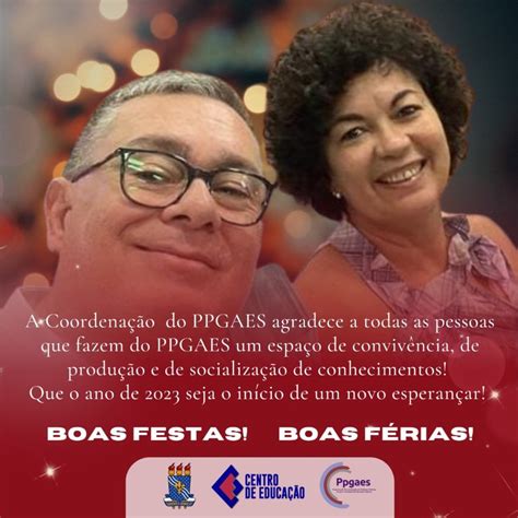 Coordenação do PPGAES deseja boas festas UNIVERSIDADE FEDERAL DA