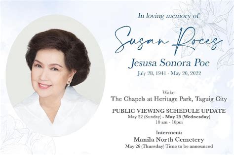 Public Viewing For Susan Roces Extended Until May 25 Abs Cbn News