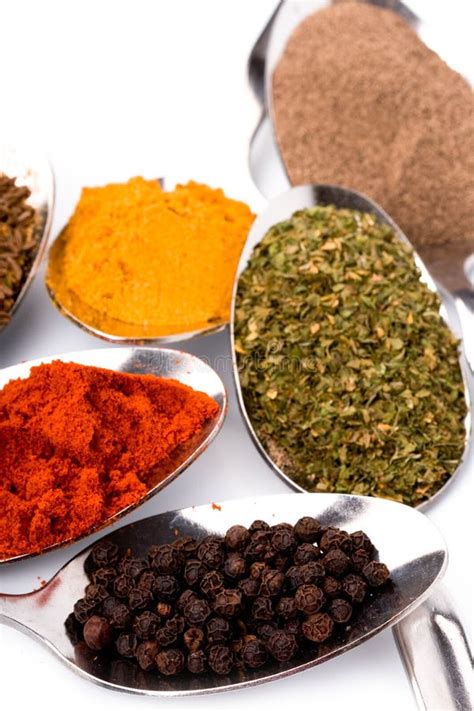 Various ground spices stock image. Image of four, assorted - 14252913