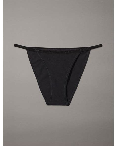 Calvin Klein Ideal Cotton String Bikini In Brown Lyst