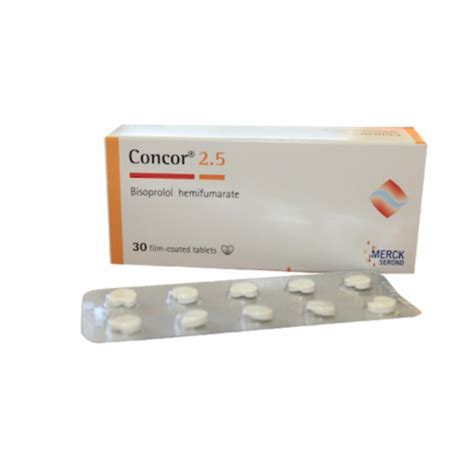 Concor 2 5mg Bisoprolol Fumarate 2 5mg 30 S Asset Pharmacy