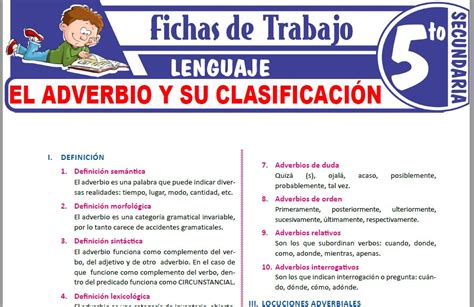 El Adverbio Y Su Clasificacion Para Quinto De Secundaria Fichas Images Porn Sex Picture