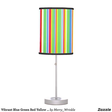 Vibrant Blue Green Red Yellow Striped Lamp Homedecor Lamp Stripes