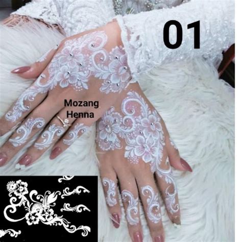 Henna Tangan Pengantin Putih Koleksi Gambar