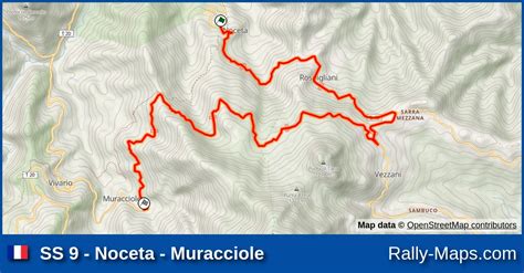 SS 9 Noceta Muracciole Stage Map Tour De Corse Rallye De France