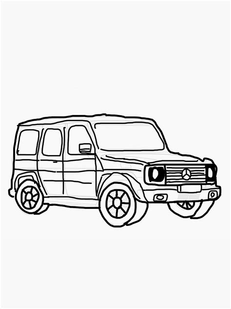 "G Wagon Outline" Sticker by Mattinf | Redbubble