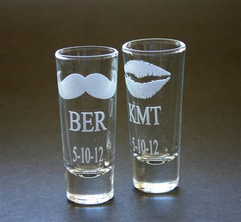 Custom Etched Shot Glasses Personalized Set of 10 Weddings His - Etsy