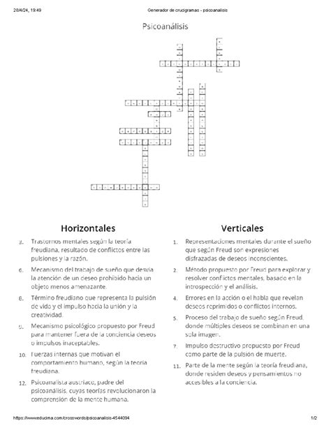 Respuestas Es La Respuesta Del Crucigrama Higiene Y Seguridad