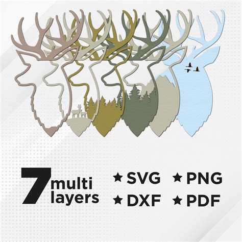 Digital Svg File Glowforge Laser Cut Layered Deer Hunting Etsy Ireland