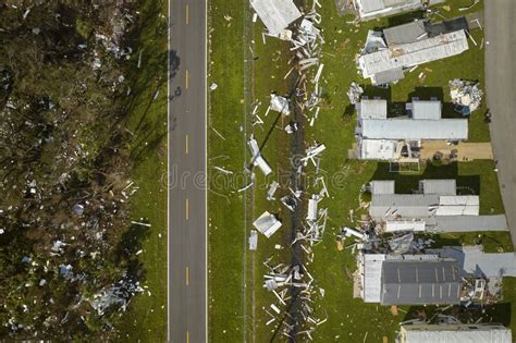 Severely Damaged By Hurricane Ian Houses In Florida Mobile Home