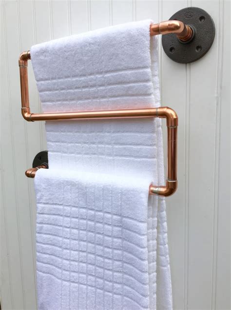 Copper Pipe Towel Rack Industrial Towel Bar Steampunk Etsy Australia