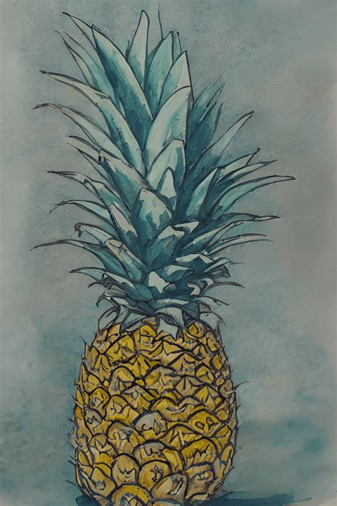 Watercolour Pineapple Painting Creative Fabrica