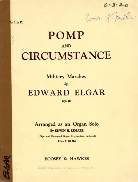 Elgar Edward Pomp And Circumstance The Leupold Foundation