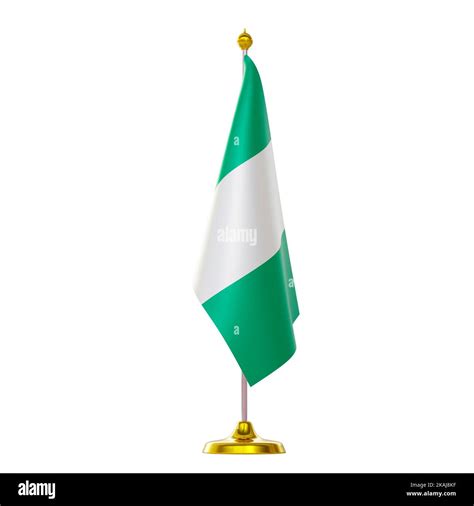 D Render Of Flag On Pole For Nigeria Countries Summit And Political