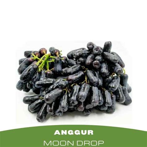 Jual Buah Anggur Hitam Manis Lonjong Moondrop 500gr Di Seller Bulirbuah