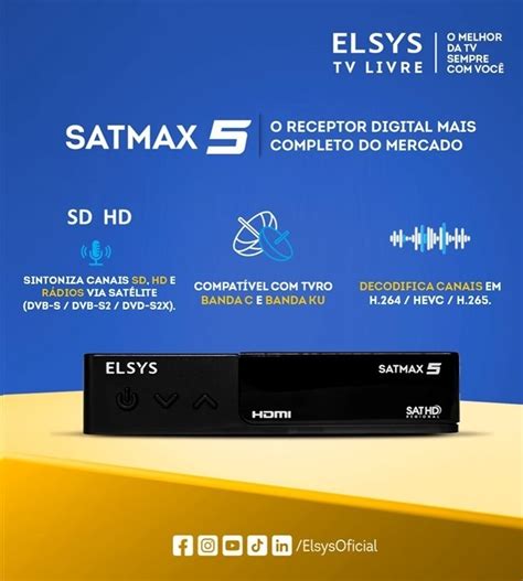 Receptores Full Hd Satmax Elsys Nova Banda Ku C Etr