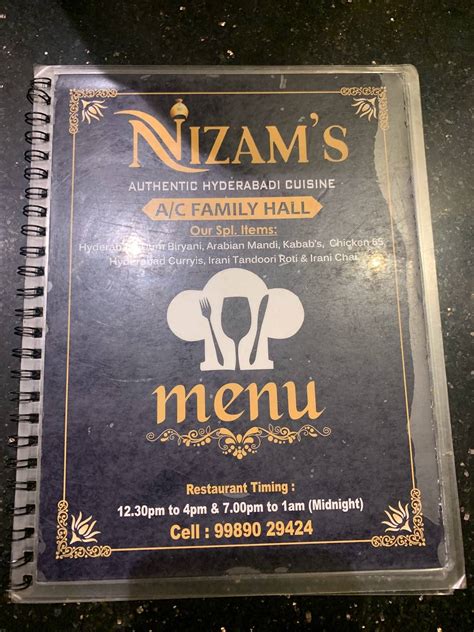 Menu At Nizams Cafe And Bakery Mumbai