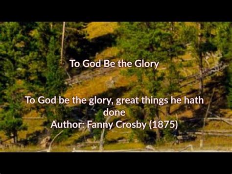 To God Be The Glory Great Things He Hath Done Top Gospel Solemn