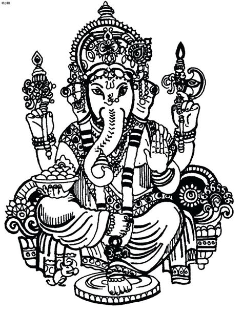 Ganesh Coloring Pages For Kids at GetColorings.com | Free printable ...