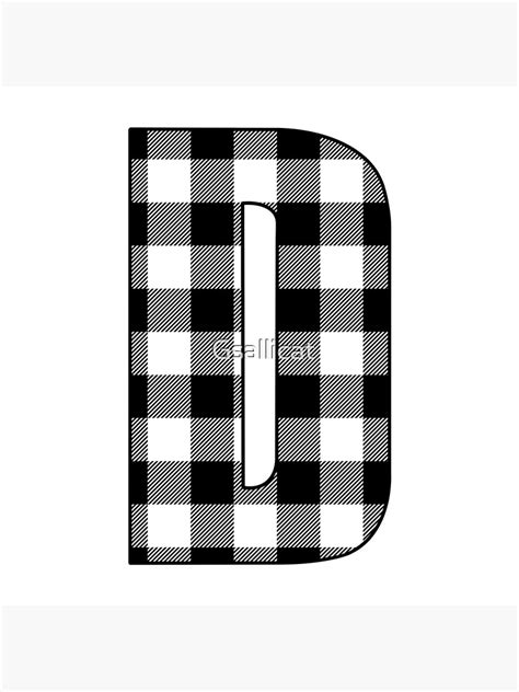 Letter D Monogram Black And White Buffalo Plaid Check Poster By