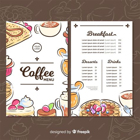 vector cafeteria menu