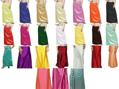 Women Underskirt Readymade Indian Inskirt Satin Silk Etsy Saree