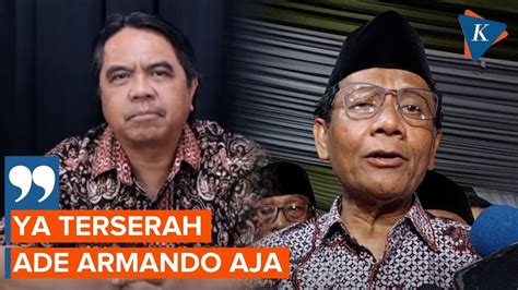 Mahfud Ogah Ambil Pusing Soal Ade Armando Sebut Dinasti Politik Di