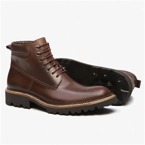 Bota Masculina Marrom Couro