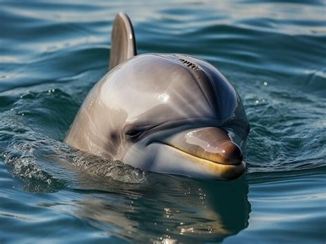 Premium Ai Image A Dolphin Swims In The Ocean With Its Eyes Closed