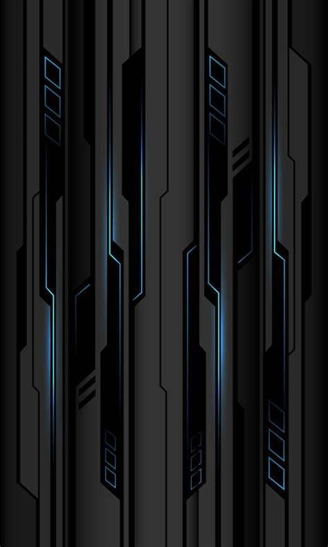 Abstract blue black cyber circuit shadow on grey metallic design modern ...