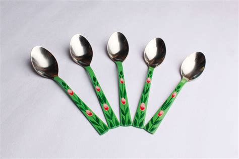 Mesh Set Of 6 Hand Painted Spoons