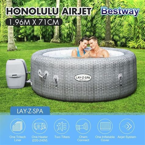 Bestway Original Premium Portable Spa Luxury Lazy Tub Inflatable Pool 1 96m X 71cm Portable